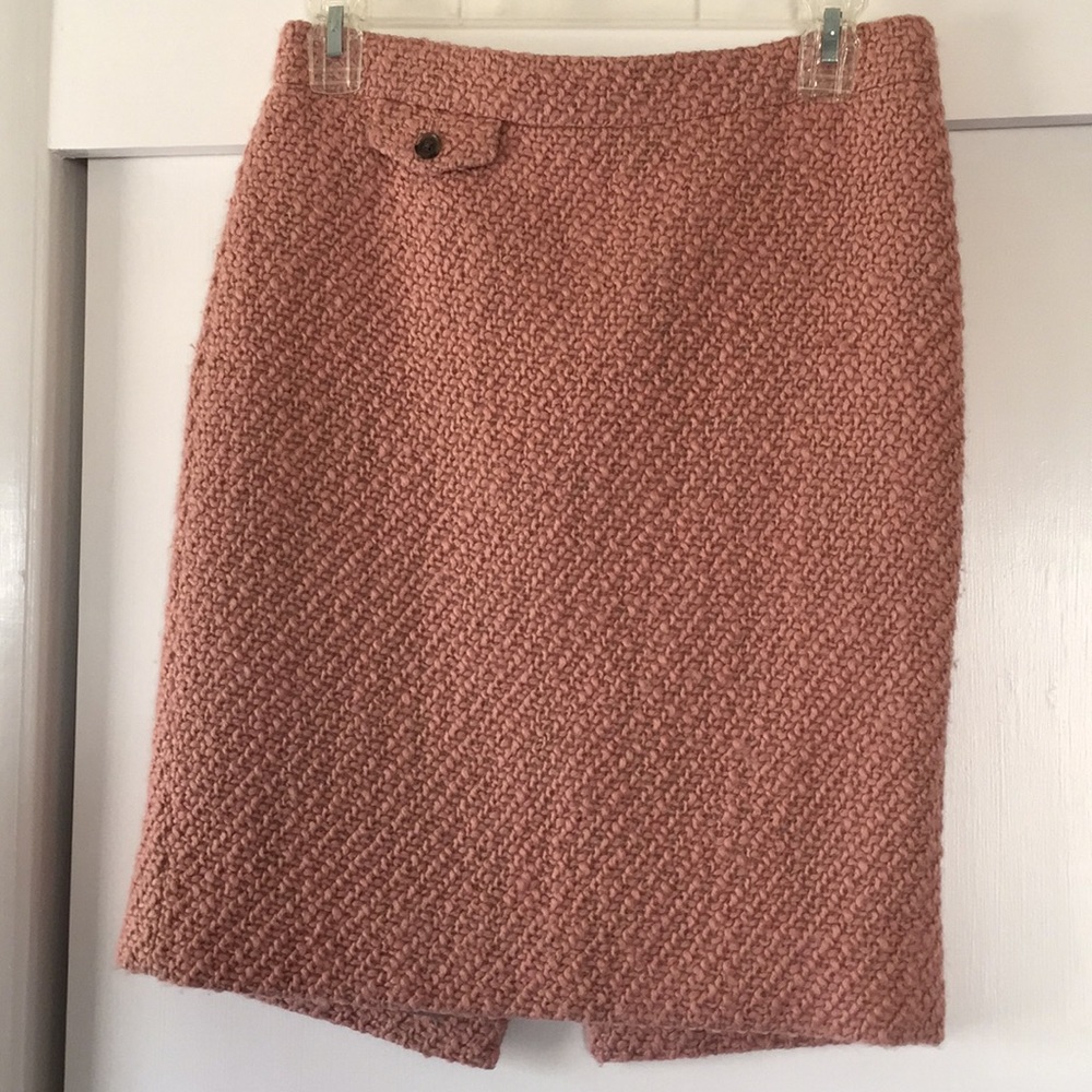 Pink wool blend J. Crew pencil skirt